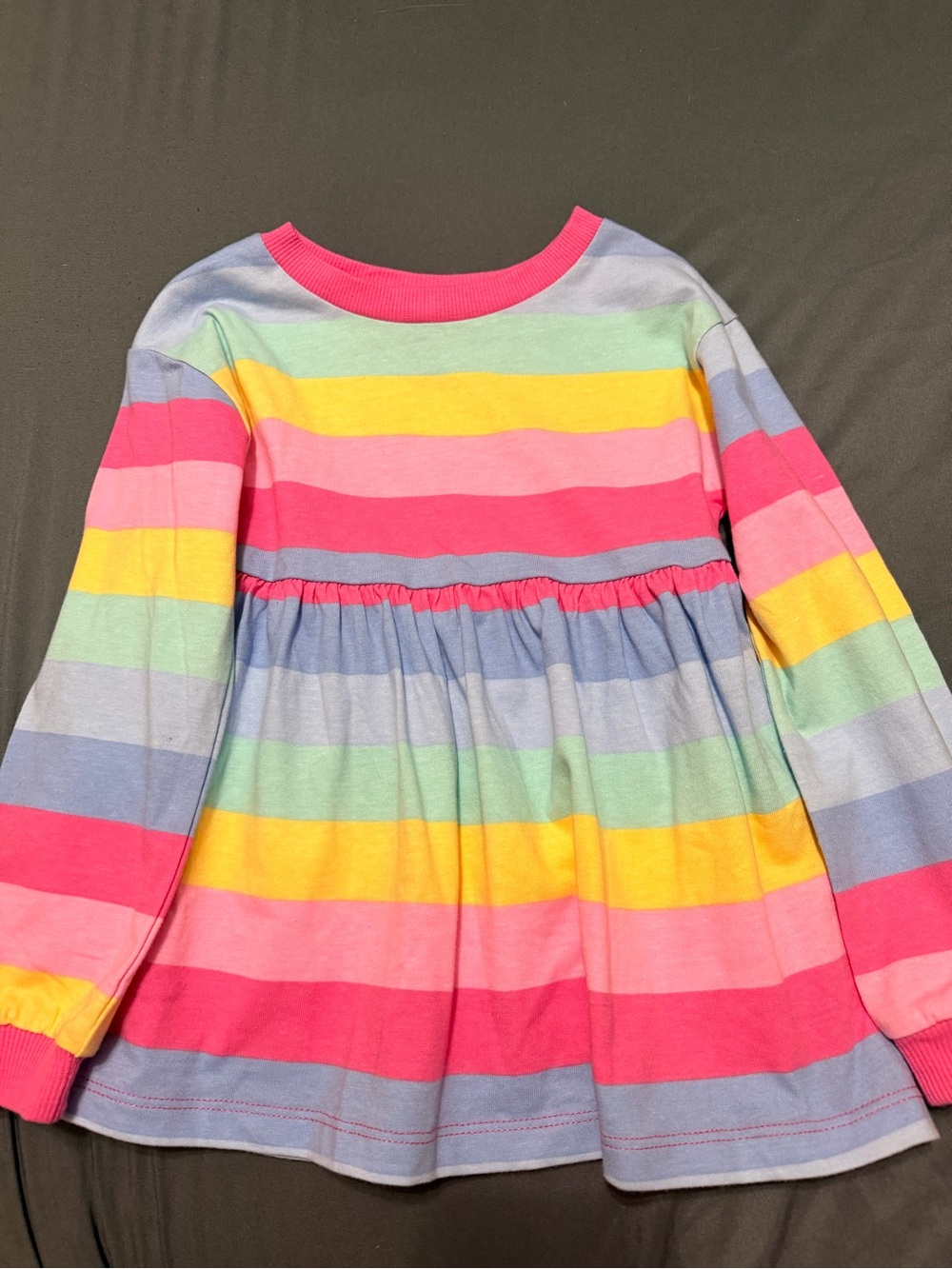 Kids Headquarters Pink Multicolor Striped Peplum Top 4T